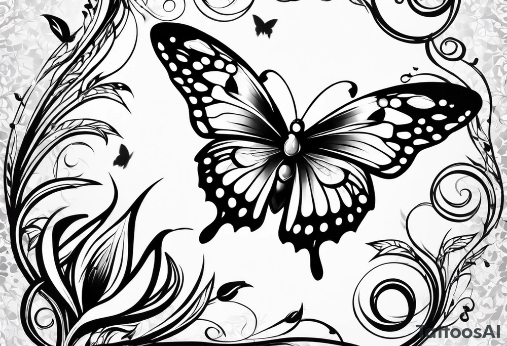 Butterfly with fire tattoo idea
