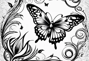 Butterfly with fire tattoo idea
