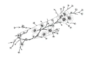 thorny branches and flowers tattoo idea