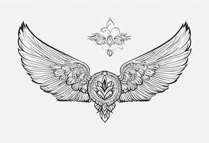 The words “Indian Brook” with angel wings tattoo idea