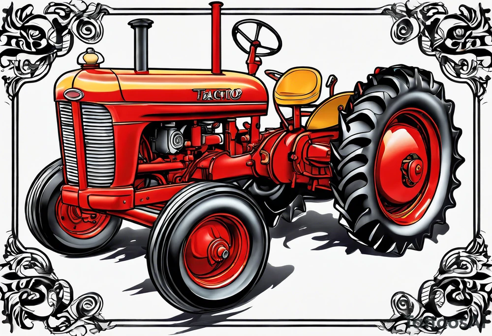 Flower, tractor, Henry D, 1942-2024, remembrance tattoo idea