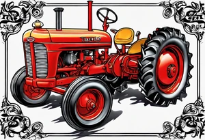 Flower, tractor, Henry D, 1942-2024, remembrance tattoo idea