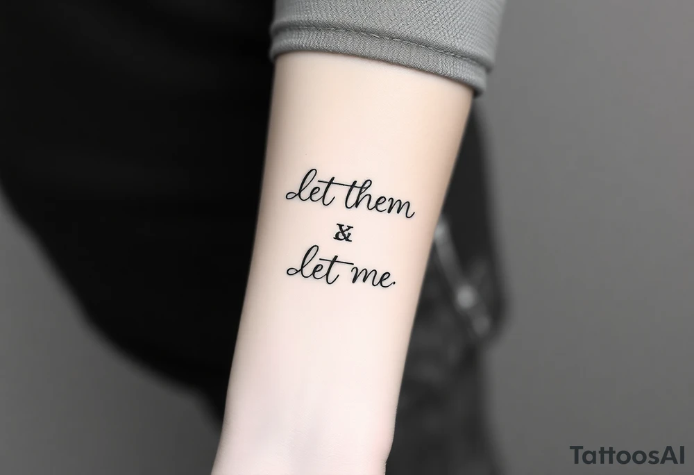 “let them and let me” small dainty fine line tattoo idea