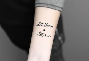 “let them and let me” small dainty fine line tattoo idea