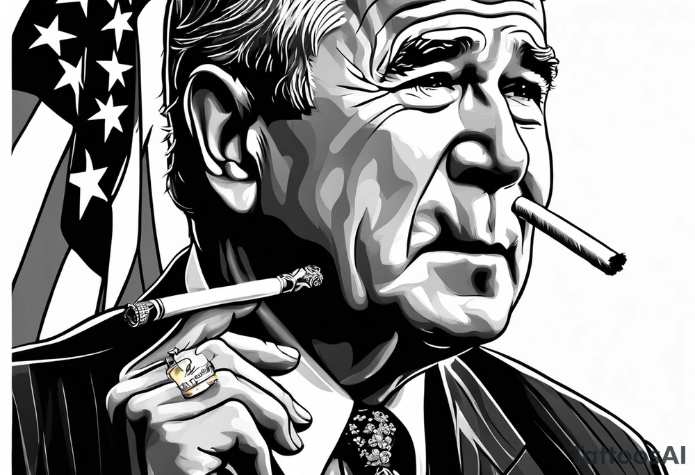 george bush smoking cigarette tattoo idea