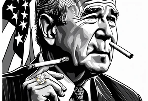 george bush smoking cigarette tattoo idea