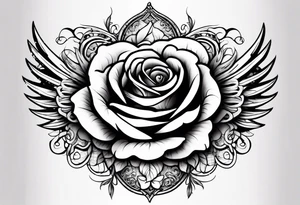 forearm tattoo
angel wing including a stylish rose with first name Isa encrypted tattoo idea