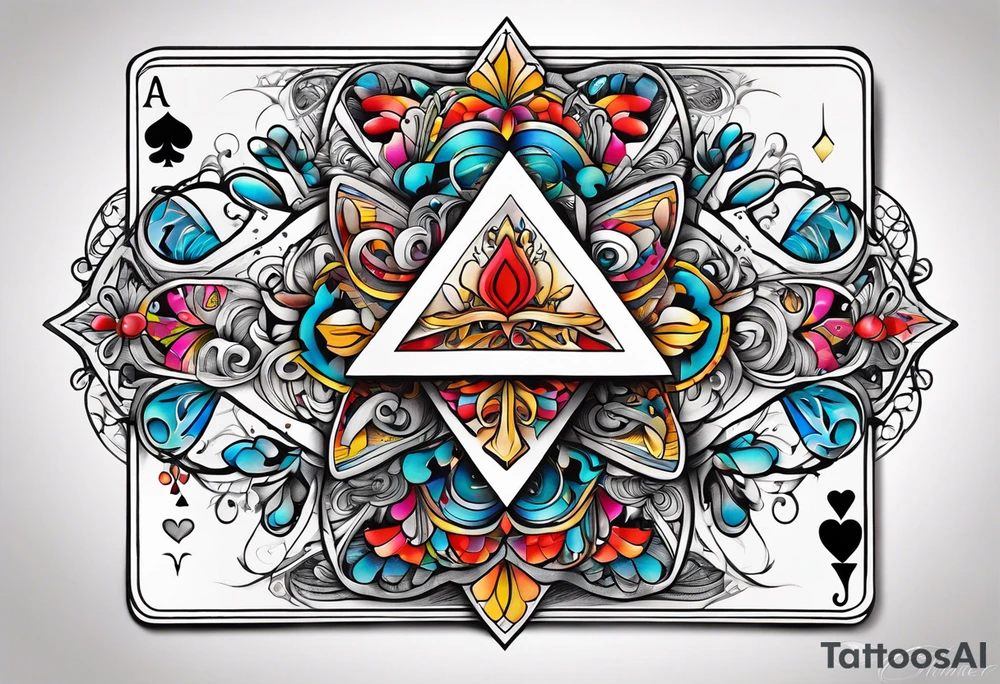 “Timafer” words with deck of cards and magic tattoo idea