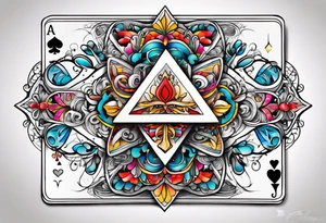 “Timafer” words with deck of cards and magic tattoo idea