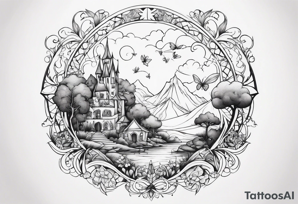 fairy land tattoo idea