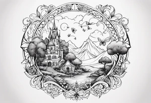 fairy land tattoo idea
