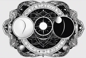 Astrology, Gemini, Natal Chart, angelic, soul mates, vision, planetary, ying yang, the moon, third eye, armband tattoo idea