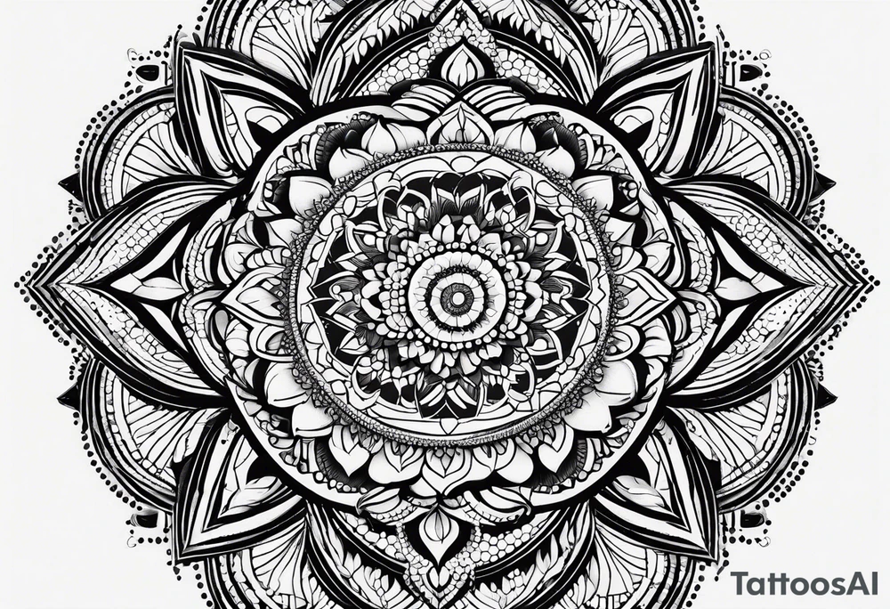 very simple mandala made of dots tattoo idea