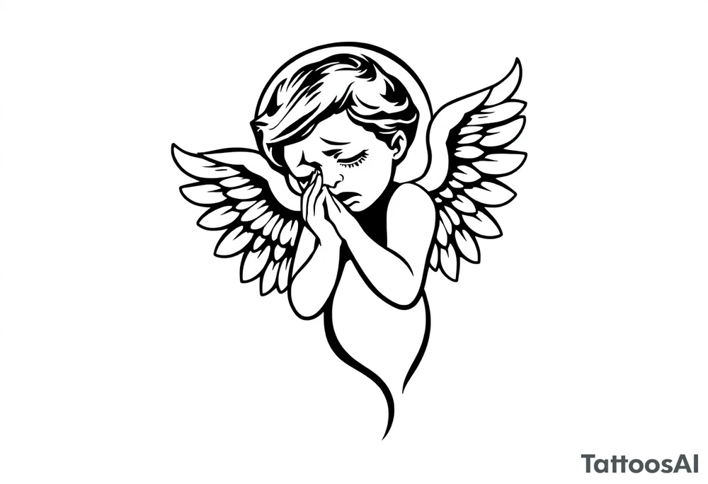 crying angel tattoo idea