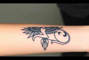 Design a tattoo of Anubis, as though it was carved into stone, it should have a sculptural stone like featured with a classic Anubis style large to full a fore arm tattoo idea