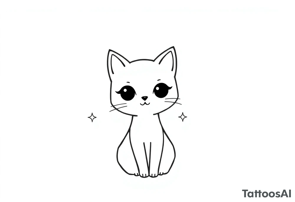 Adorable luna cat tattoo idea