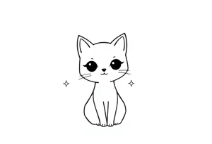 Adorable luna cat tattoo idea