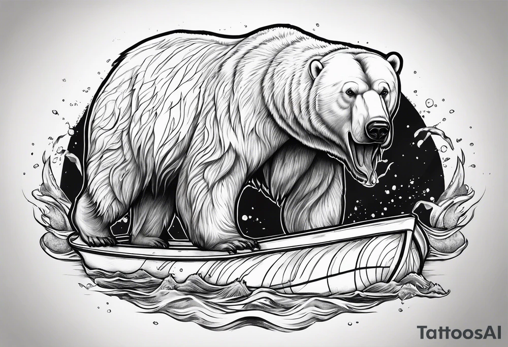 Polar bear killing walrus tattoo idea