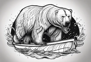 Polar bear killing walrus tattoo idea