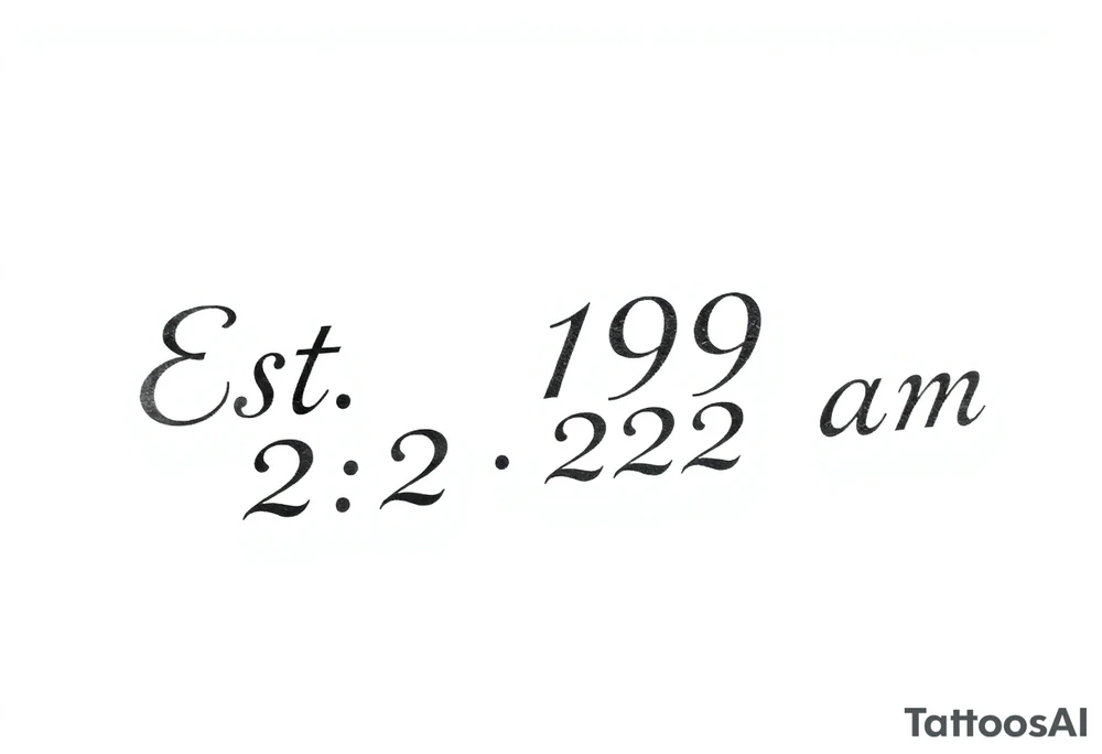 Est. 1991  2:22 am tattoo idea