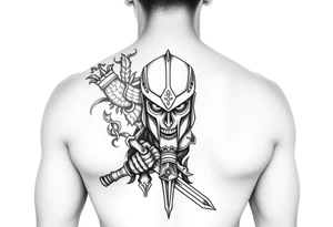 Warrior on the back of forearm tattoo idea