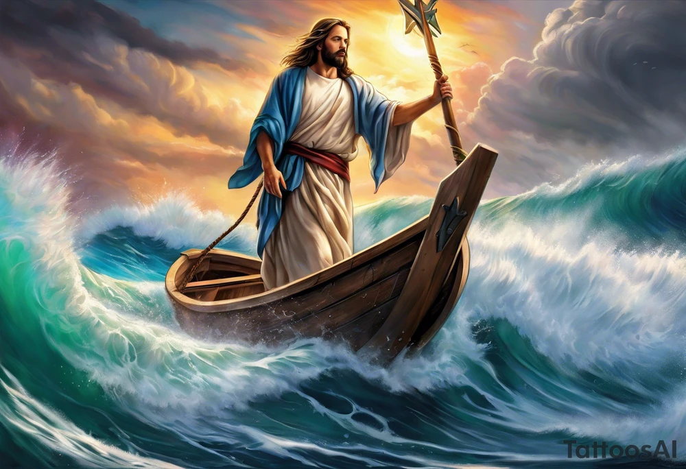 Jesus calming the storm tattoo idea