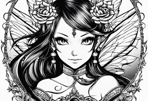 A fairy with a tail inspired by the logo of the show called Fairy Tail tattoo idea