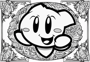 kirby smiling inside a long shining crystal tattoo idea