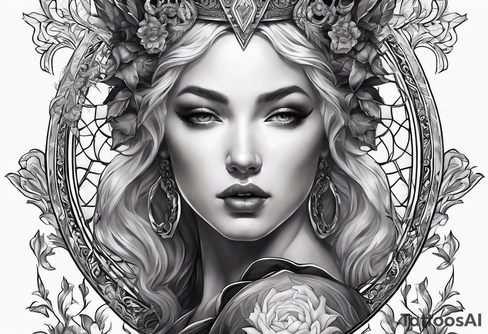 the goddess of vengeance tattoo idea