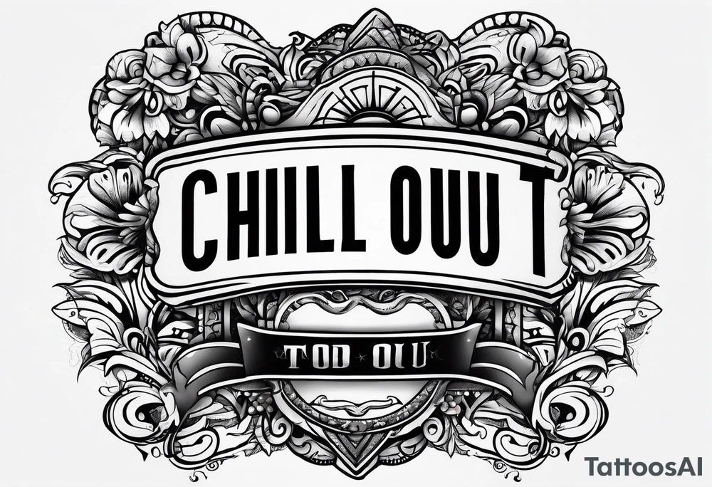 text that says "chill out" tattoo idea