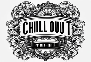 text that says "chill out" tattoo idea