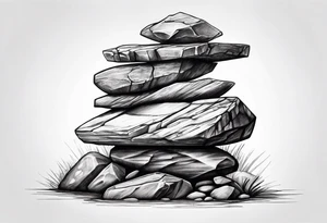 A stack of rocks balancing on top of each other tattoo idea