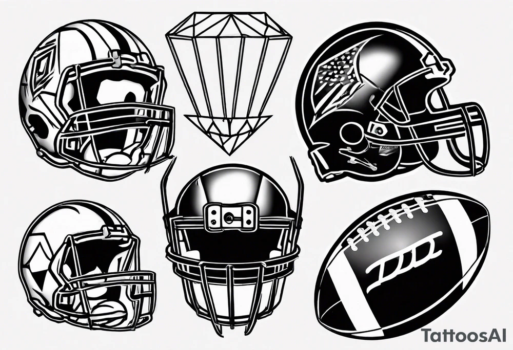 Dad drums diamonds pearls football sports tattoo idea