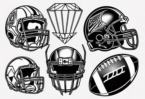 Dad drums diamonds pearls football sports tattoo idea