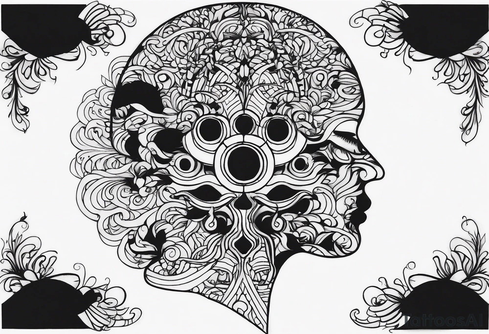 Unsettling depiction of a mind with bipolar. I want it super creepy tattoo idea