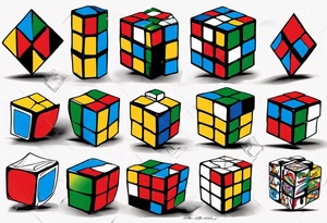 rubiks cube reprosenting perspective tattoo idea