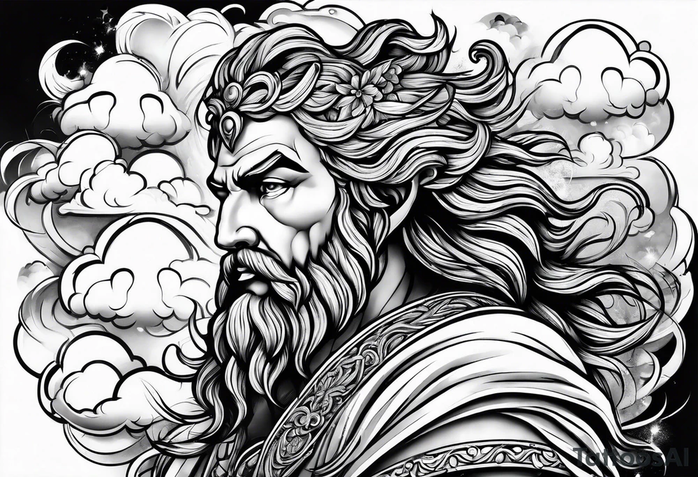 Zeus in the clouds tattoo idea