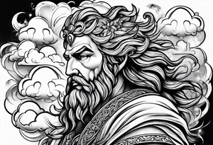 Zeus in the clouds tattoo idea