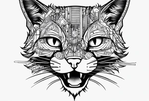 cyberpunk cat tattoo idea