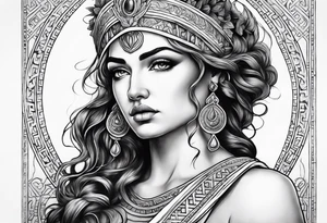Beautiful greek goddess tattoo idea