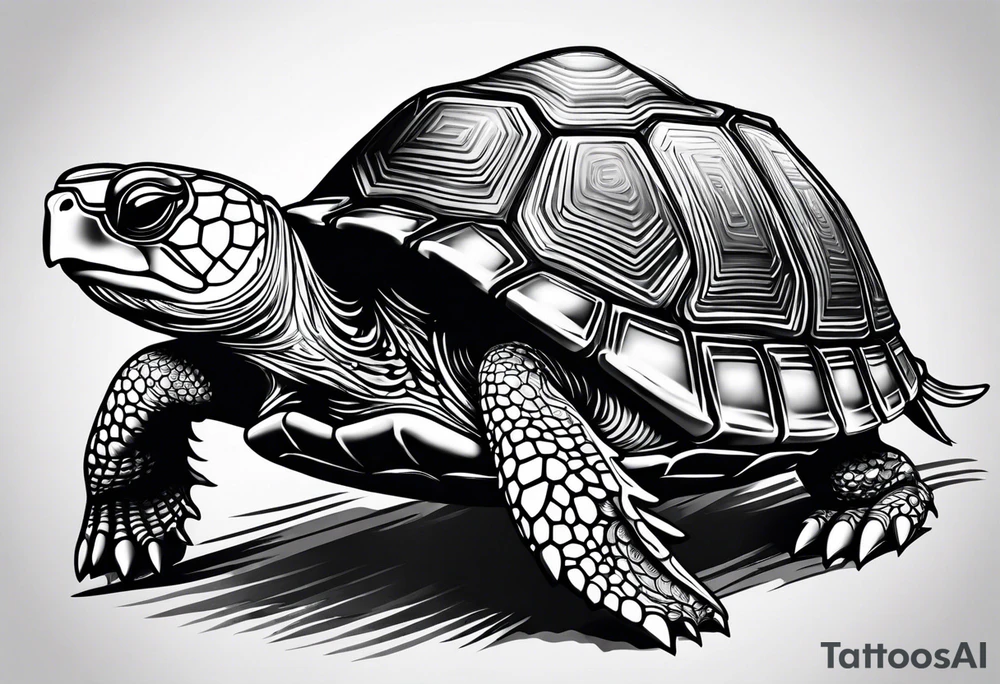 funny turtle tattoo idea