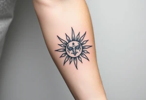 devilish sun tattoo idea