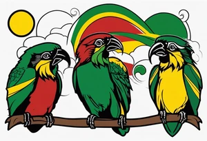 Three little birds bob marley jamaica tattoo idea