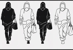 faceless, dark figures walking around tattoo idea