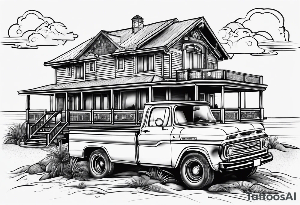 Beach house tattoo idea