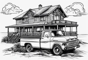 Beach house tattoo idea
