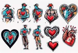 Man holding his heart tattoo idea