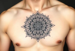 intricate mandala with sacred geometry and cosmic elements tattoo idea