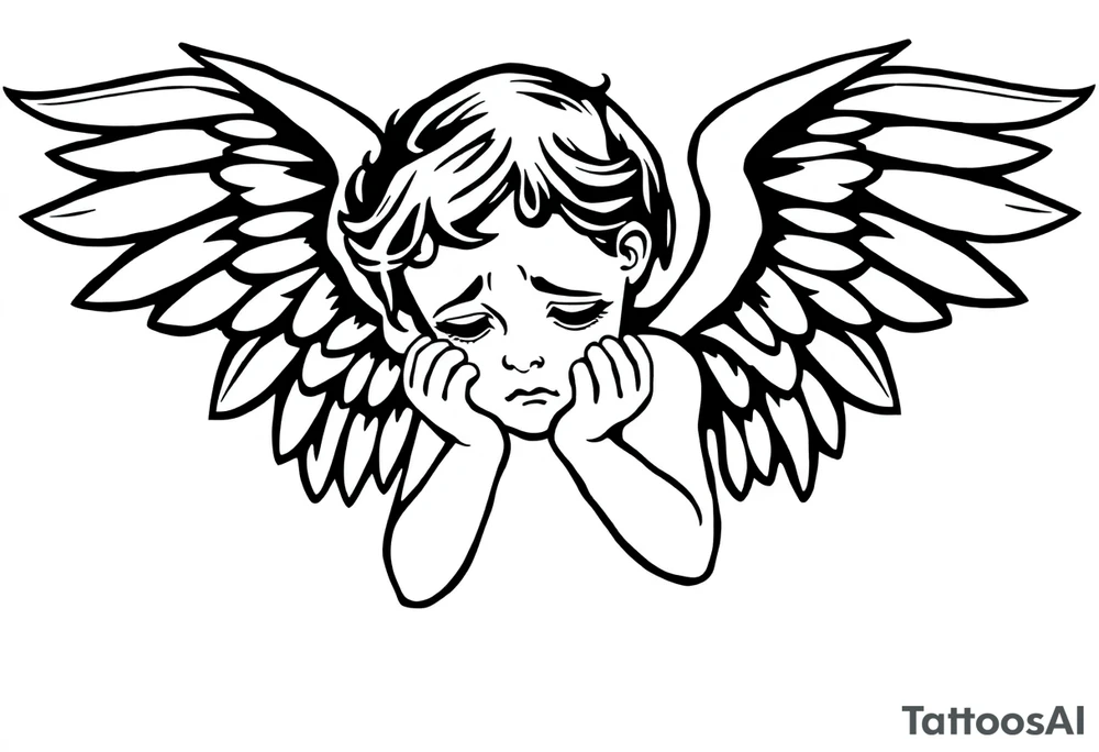 crying angel tattoo idea