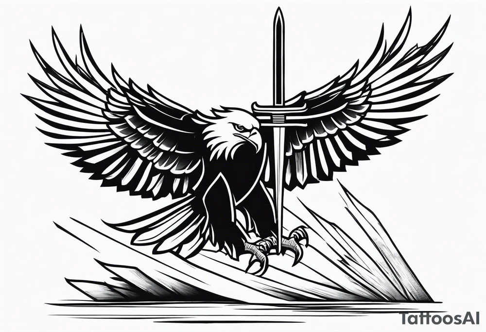 Eagle carrying sword tattoo idea